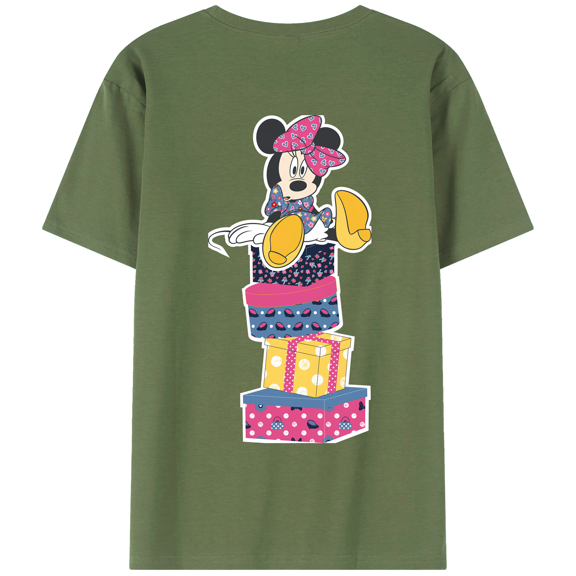 （画像用） ミッキーマウス Mickey Mouse 綿100％ メンズ半袖Tシャツ（バックプリント） 通気性